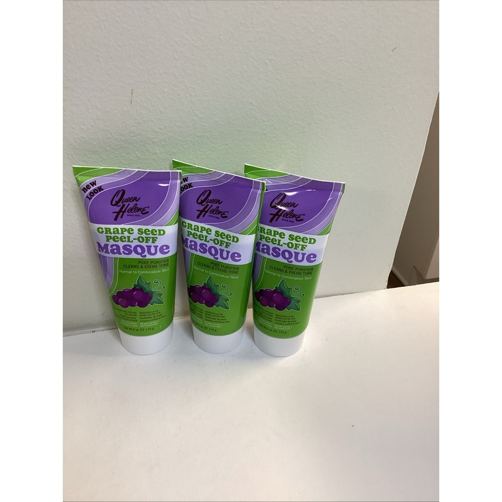 3 Pack Queen Helene Grape Seed Peel-Off Masque 6 Oz. Each